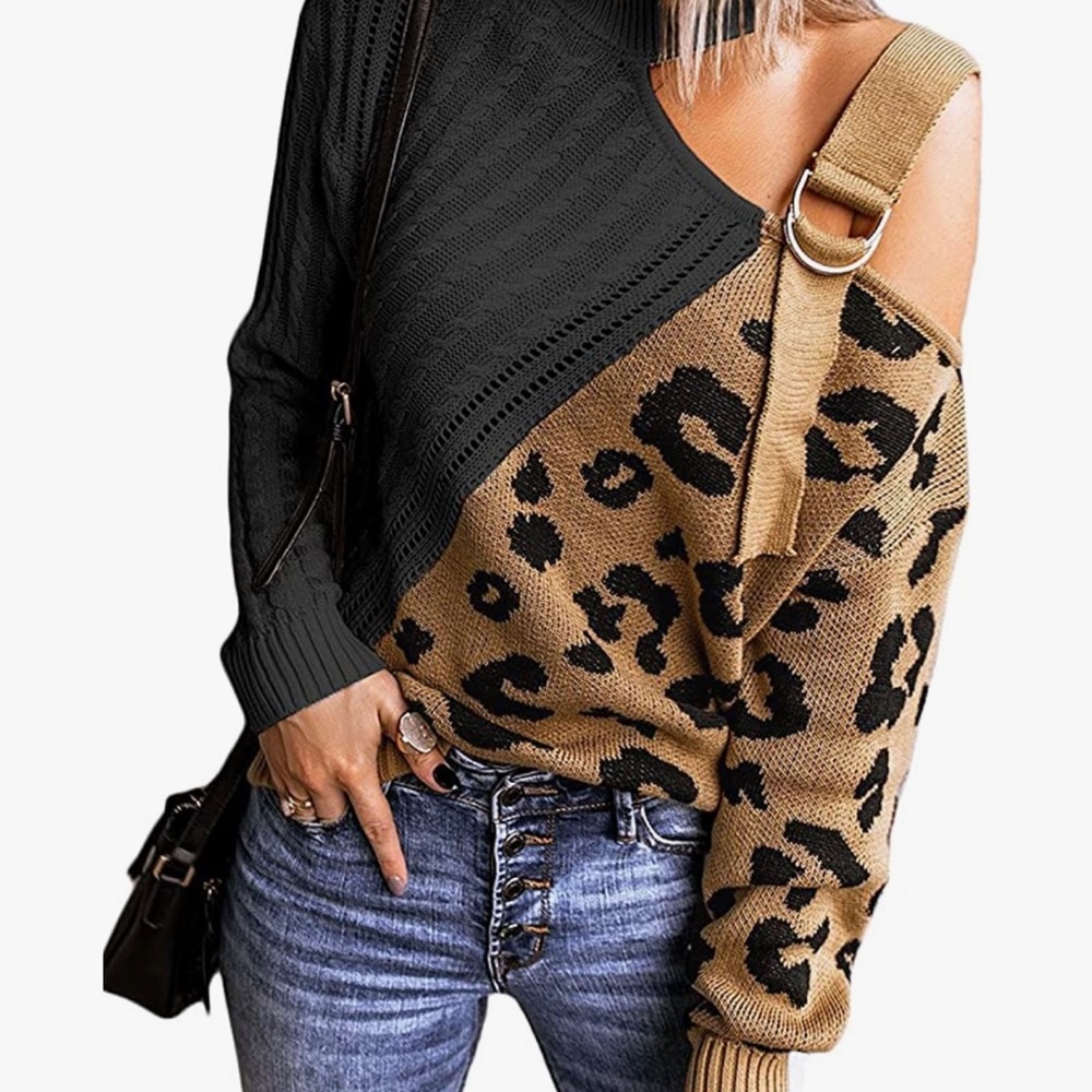 Cold shoulder sweater
